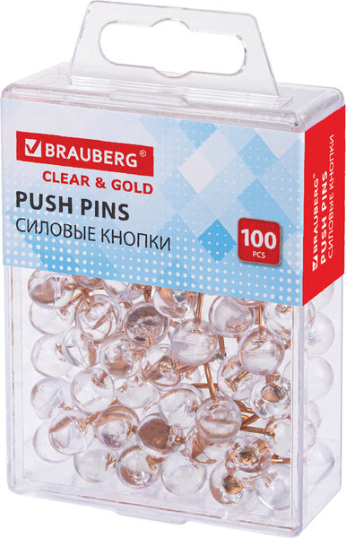 Изображение товара Кнопки канцелярские Brauberg Шарики / 272760 (100шт)