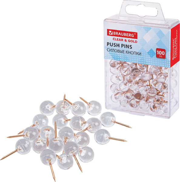 Изображение товара Кнопки канцелярские Brauberg Шарики / 272760 (100шт)