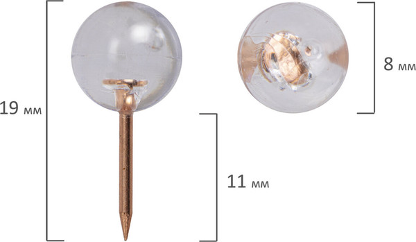 Изображение товара Кнопки канцелярские Brauberg Шарики / 272760 (100шт)