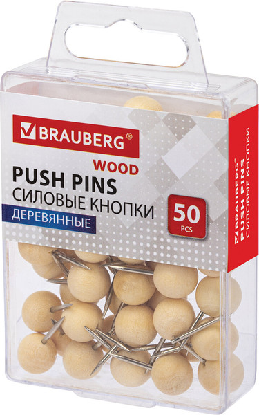 Изображение товара Кнопки канцелярские Brauberg Шарики / 272761 (50шт)