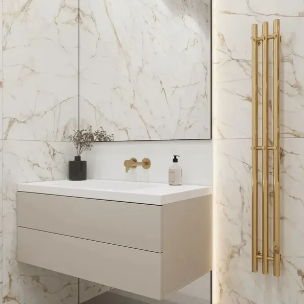 Изображение товара Полотенцесушитель электрический Маргроид Inaro 3 СНШ 120x6x12 6 крючков (золото, таймер справа)