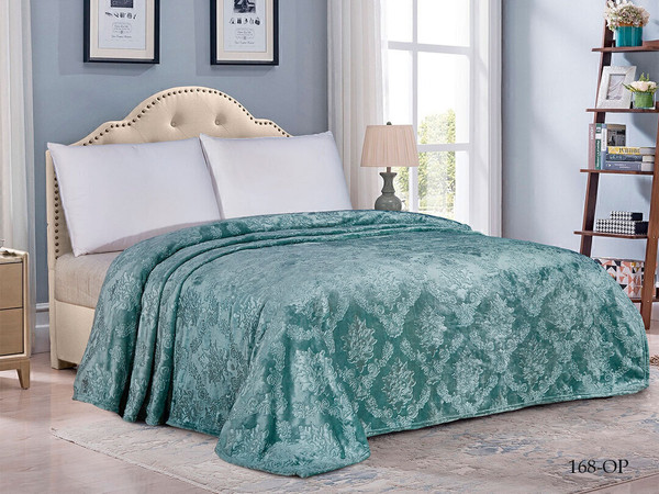 Изображение товара Плед Реноме Элит 1.5сп 168 (жаккард вензель изумрудный)