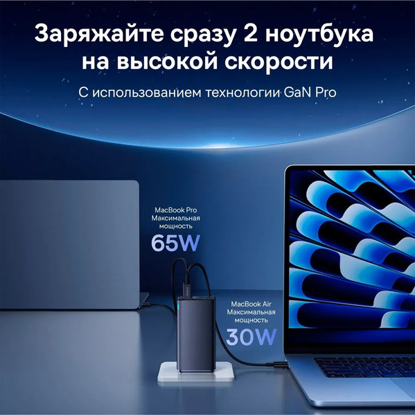 Изображение товара Зарядное устройство сетевое Baseus GaN6 Pro 100W EU / P10162705112-00 (черный)