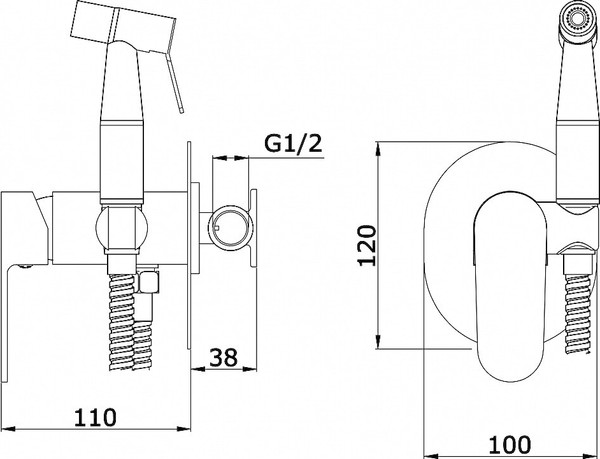 Изображение товара Гигиенический душ со смесителем Vieir V283551S