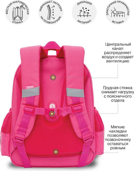 Изображение товара Школьный рюкзак Grizzly RAz-586-2 (розовый)