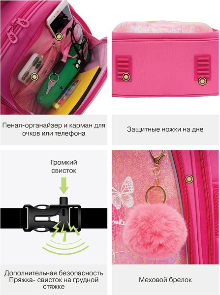 Изображение товара Школьный рюкзак Grizzly RAz-586-2 (розовый)