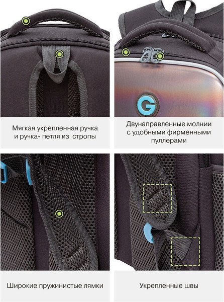 Изображение товара Школьный рюкзак Grizzly RAw-594-11 (серый)