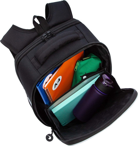 Изображение товара Школьный рюкзак Grizzly RAw-595-1 (черный/оранжевый)