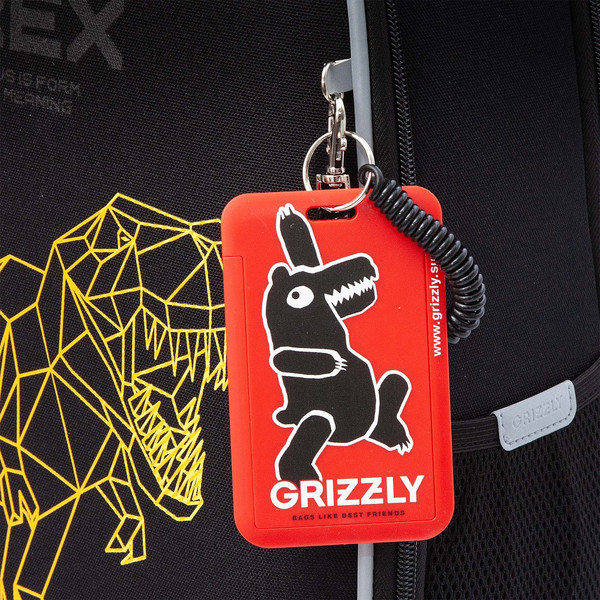 Изображение товара Школьный рюкзак Grizzly RAw-595-1 (черный/оранжевый)