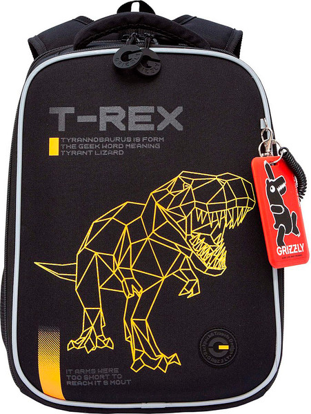 Изображение товара Школьный рюкзак Grizzly RAw-595-1 (черный/оранжевый)