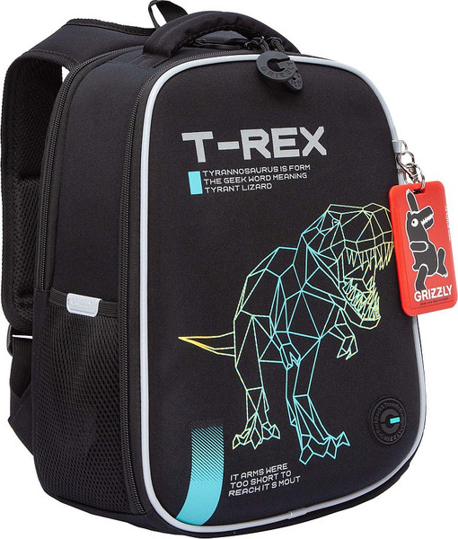 Изображение товара Школьный рюкзак Grizzly RAw-595-1 (черный/бирюзовый)