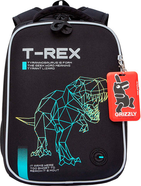 Изображение товара Школьный рюкзак Grizzly RAw-595-1 (черный/бирюзовый)