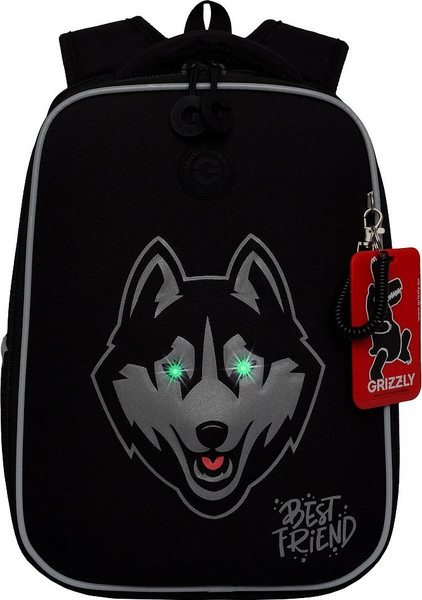 Изображение товара Школьный рюкзак Grizzly RAw-595-10 (черный/серый)