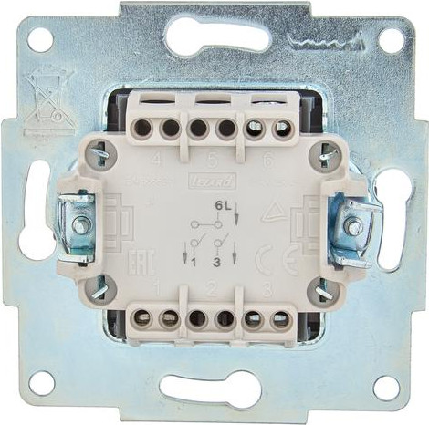 Изображение товара Выключатель Lezard Asti 7081-3088-101 (жемчужно-белый перламутр)