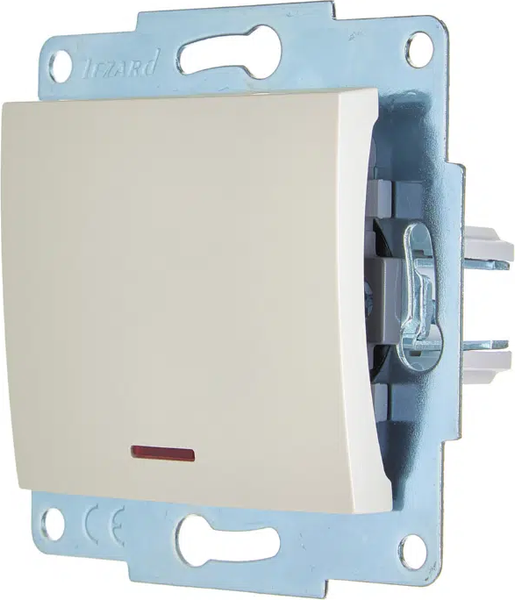 Изображение товара Выключатель Lezard Asti 7081-3088-111 (жемчужно-белый перламутр)