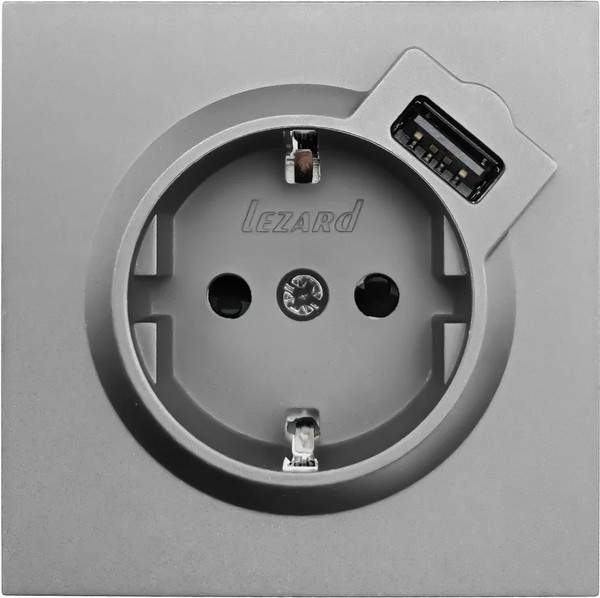 Изображение товара Розетка Lezard Zima 704-7488-181 (серый матовый)