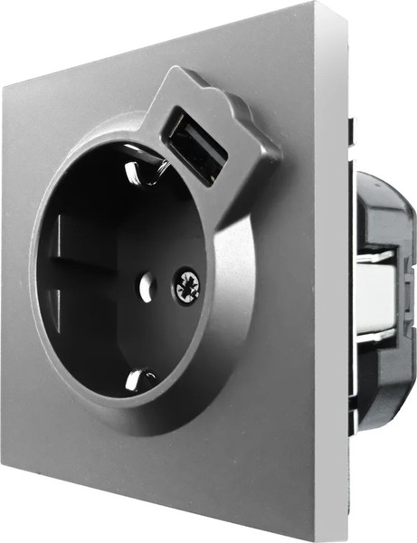 Изображение товара Розетка Lezard Zima 704-7488-181 (серый матовый)