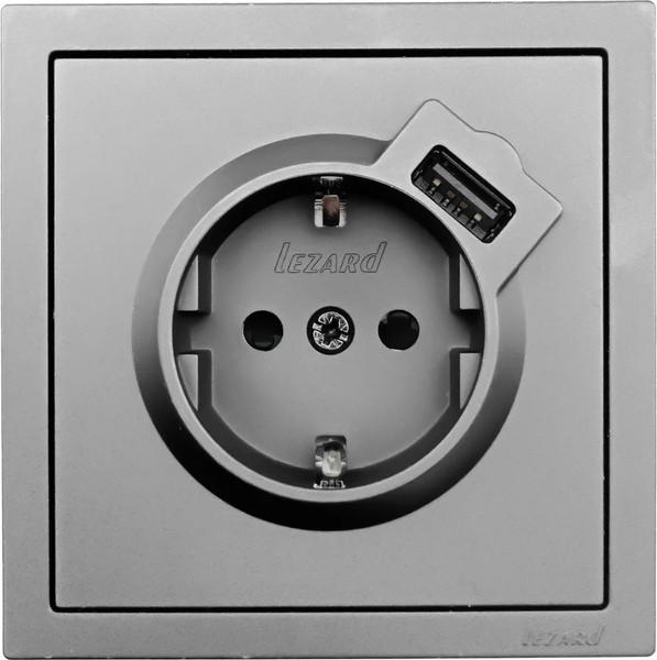 Изображение товара Розетка Lezard Zima 704-7488-181 (серый матовый)