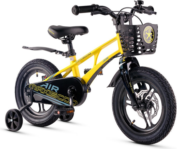 Изображение товара Детский велосипед Maxiscoo Air Pro14 2025 / MSC-A1441P (желтый матовый, разобранный, в коробке)