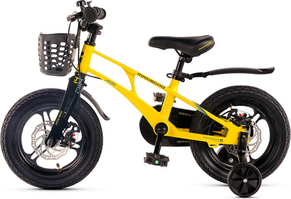 Изображение товара Детский велосипед Maxiscoo Air Pro14 2025 / MSC-A1441P (желтый матовый, разобранный, в коробке)