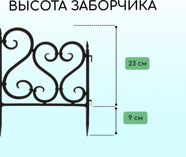 Изображение товара Изгородь декоративная Мастер Сад 32x300см 6 секций / 2152307 (черный)