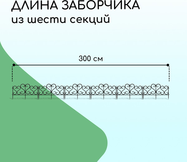 Изображение товара Изгородь декоративная Мастер Сад 32x300см 6 секций / 2152307 (черный)