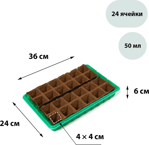 Изображение товара Набор для рассады Экоторф 1306314 (зеленый)