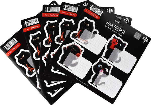 Изображение товара Набор наклеек Феникс+ Черный кот / 70434