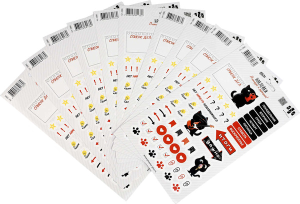 Изображение товара Набор наклеек Феникс+ Черный кот / 70881