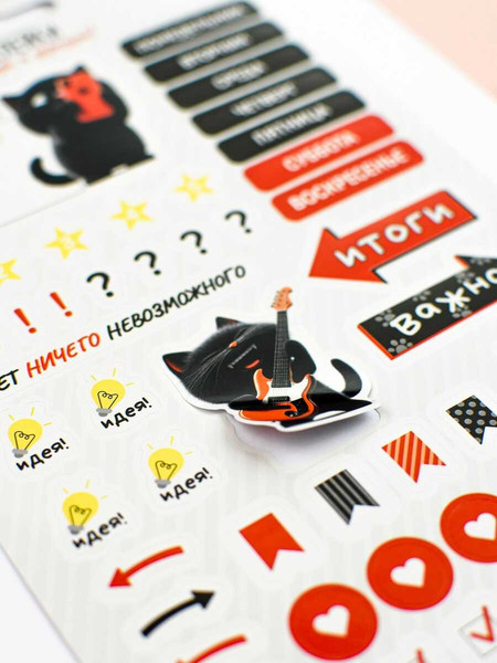 Изображение товара Набор наклеек Феникс+ Черный кот / 70881