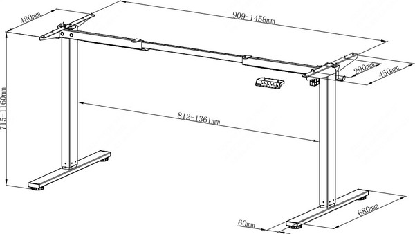 Изображение товара Стол с подъемным механизмом Smartstol SmartOptimal B одномотрный 1300x750x27 (черный/Дуб натуральный)