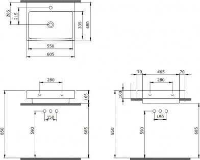 Изображение товара Умывальник Berges Strati 60х48.5 182006