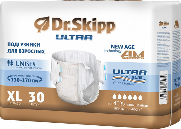 Изображение товара Подгузники для взрослых Dr.Skipp Ultra XL (2x30шт)