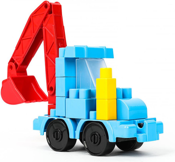 Изображение товара Конструктор Город мастеров Синий трактор+тележка с буквами / 10045-BA (39эл)