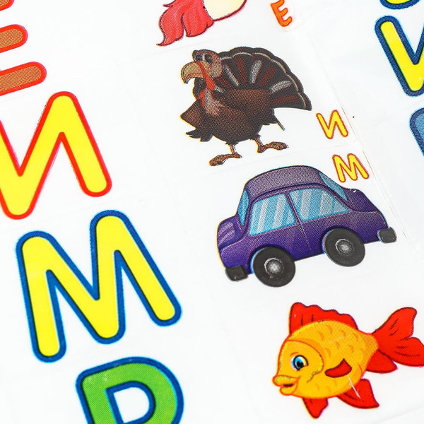 Изображение товара Конструктор Город мастеров Синий трактор+тележка с буквами / 10045-BA (39эл)