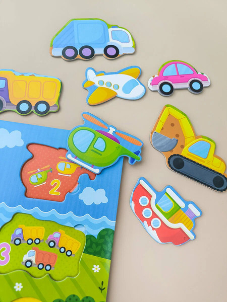 Изображение товара Развивающая игра Malamalama Пазлы на подложке. Машины (4655752645182)