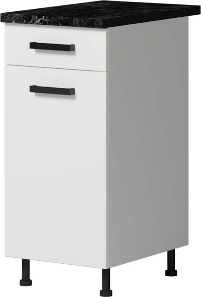 Изображение товара Шкаф-стол кухонный Genesis Мебель Алиса 12 400 с ящиком (белый/белый)