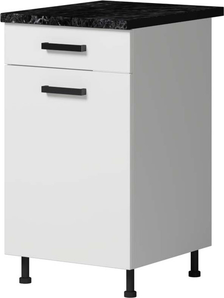 Изображение товара Шкаф-стол кухонный Genesis Мебель Алиса 12 500 с ящиком (белый/белый)