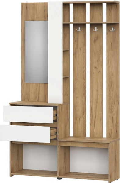 Изображение товара Секция в прихожую Mio Tesoro Некст 1 (дуб золотой/белый)