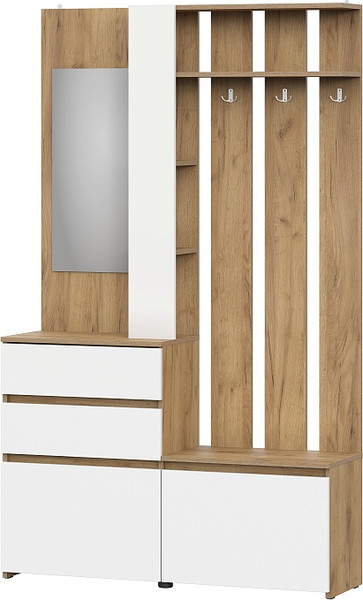 Изображение товара Секция в прихожую Mio Tesoro Некст 1 (дуб золотой/белый)