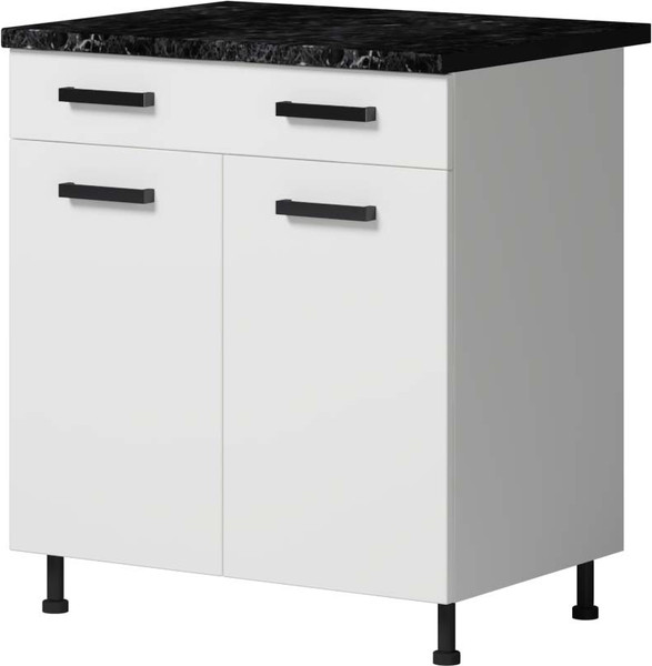 Изображение товара Шкаф-стол кухонный Genesis Мебель Алиса 12 800 с ящиком (белый/белый)