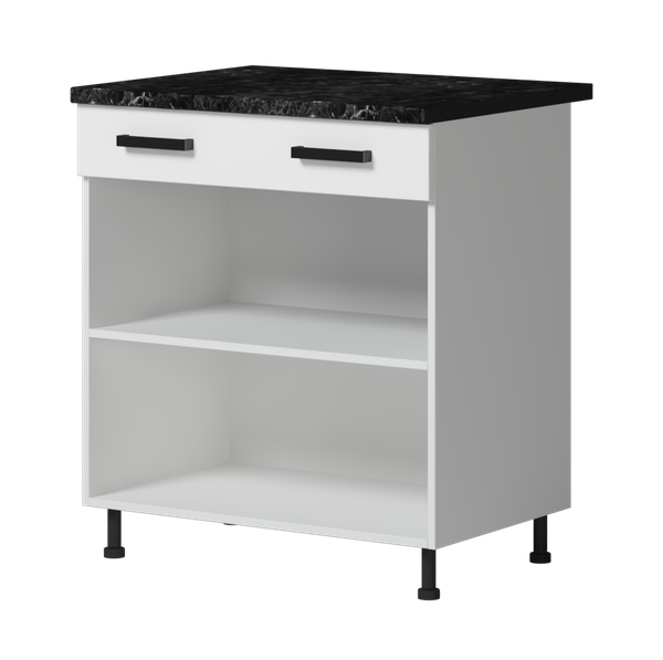 Изображение товара Шкаф-стол кухонный Genesis Мебель Алиса 12 800 с ящиком (белый/белый)