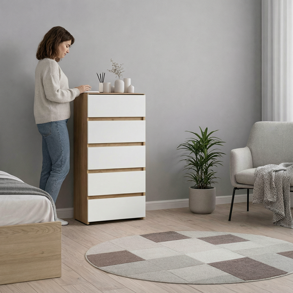 Изображение товара Комод Mio Tesoro Некст 1 5 ящиков (дуб золотой/белый)