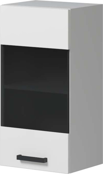 Изображение товара Шкаф навесной для кухни Genesis Мебель Алиса 12 400 со стеклом (белый/белый)