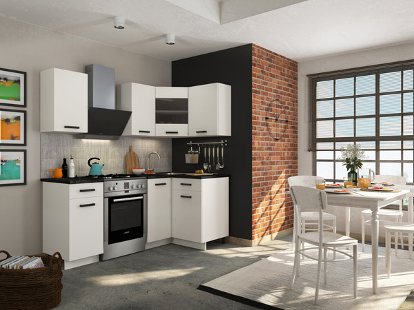 Изображение товара Шкаф навесной для кухни Genesis Мебель Алиса 12 400 со стеклом (белый/белый)