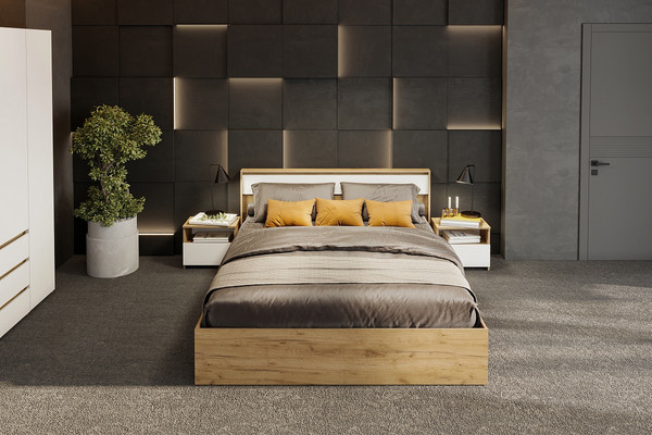 Изображение товара Прикроватная тумба Mio Tesoro Некст 1 (дуб золотой/белый)