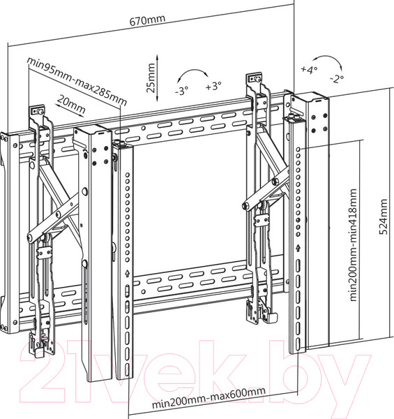 Изображение товара Каркас для видеостены ABC Mount WallPro-80 (черный)