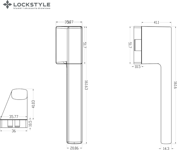 Изображение товара Ручка дверная Lockstyle Ultron MPR AL6 (черный)