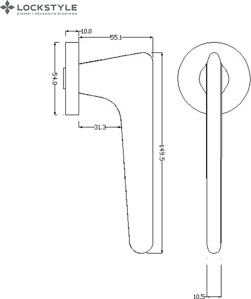 Изображение товара Ручка дверная Lockstyle Gigi ZR цвет BB (матовое золото)