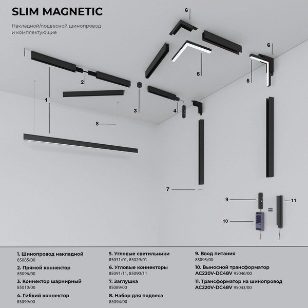 Изображение товара Трековый светильник Elektrostandard Slim Magnetic 85524/01 (черный)